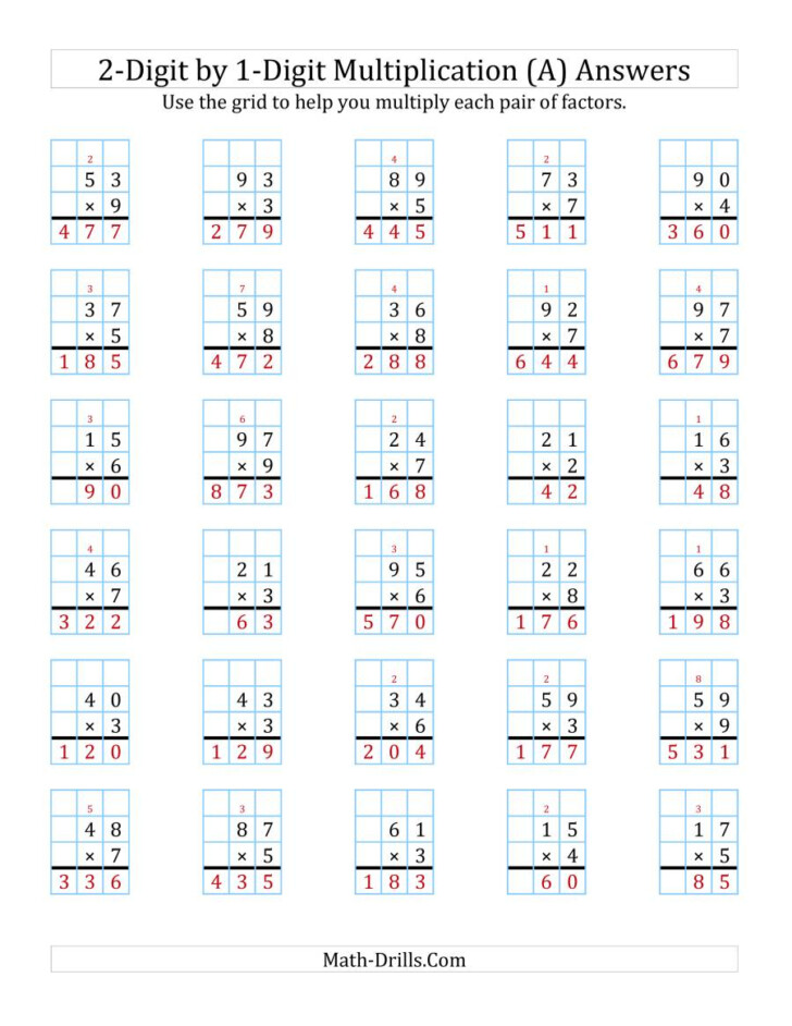 Worksheets Multiplication 2