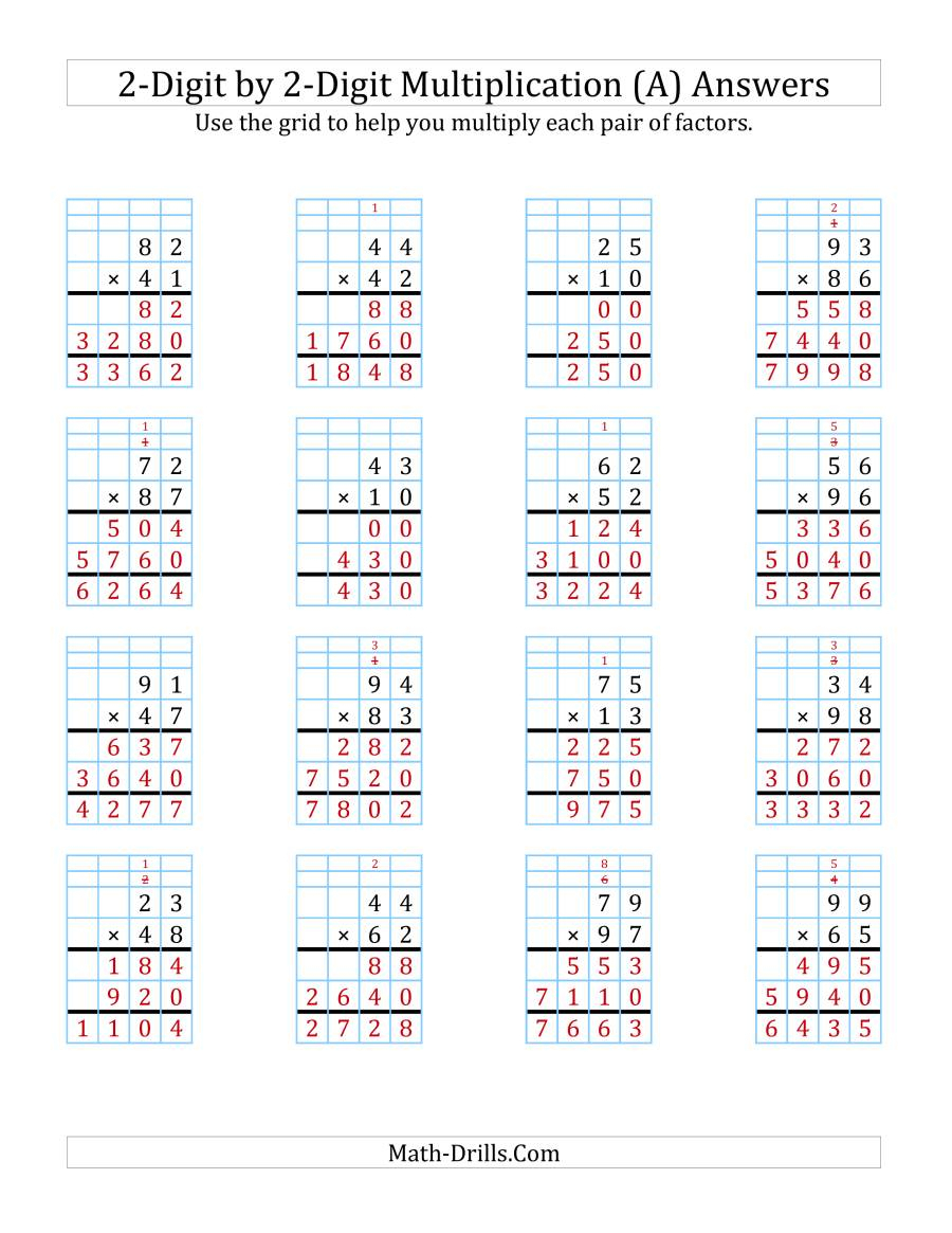 2 Digit1 Digit Multiplication Worksheets On Graph Paper throughout Multiplication Worksheets Regrouping