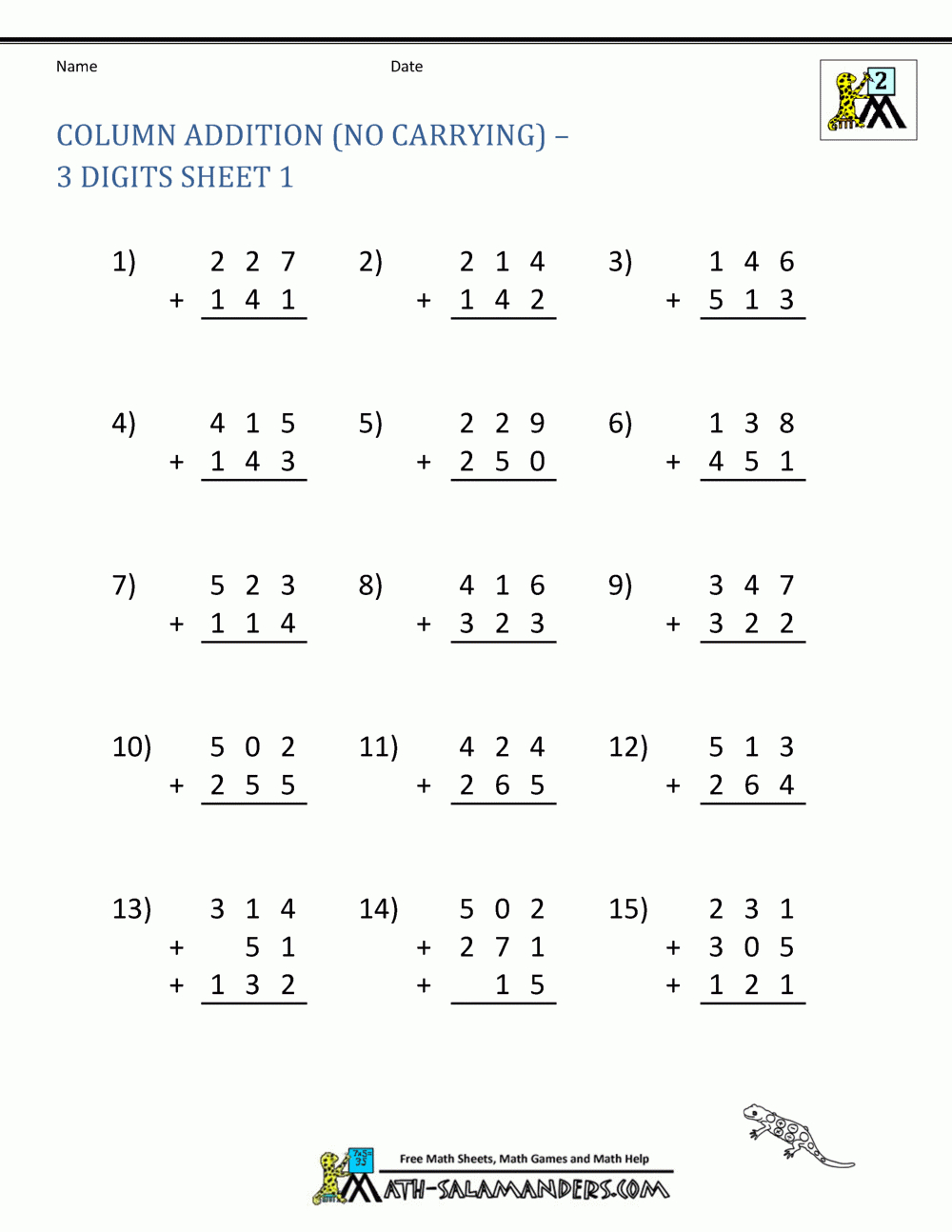 3 Digit Addition Worksheets pertaining to Multiplication Worksheets No Carrying 3 Digit Addition Worksheets pertaining to Multiplication Worksheets No Carrying