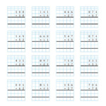 3-Digit2-Digit Multiplication With Grid Support (A) in Printable Long Multiplication