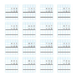 3-Digit2-Digit Multiplication With Grid Support (A) in Printable Long Multiplication