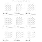 3 Digit3 Digit Lattice Multiplication (A) Math Worksheet For Free Printable Lattice Multiplication Grids