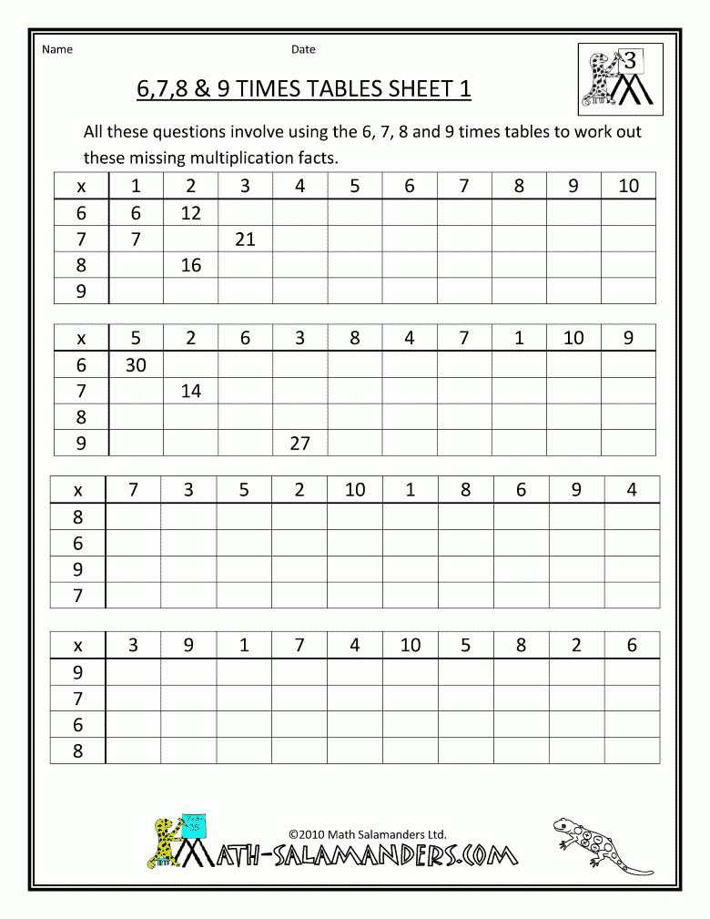 3Rd Grade Math Worksheets | Free 3Rd Grade Math Worksheets pertaining to Multiplication Worksheets 6S And 7S