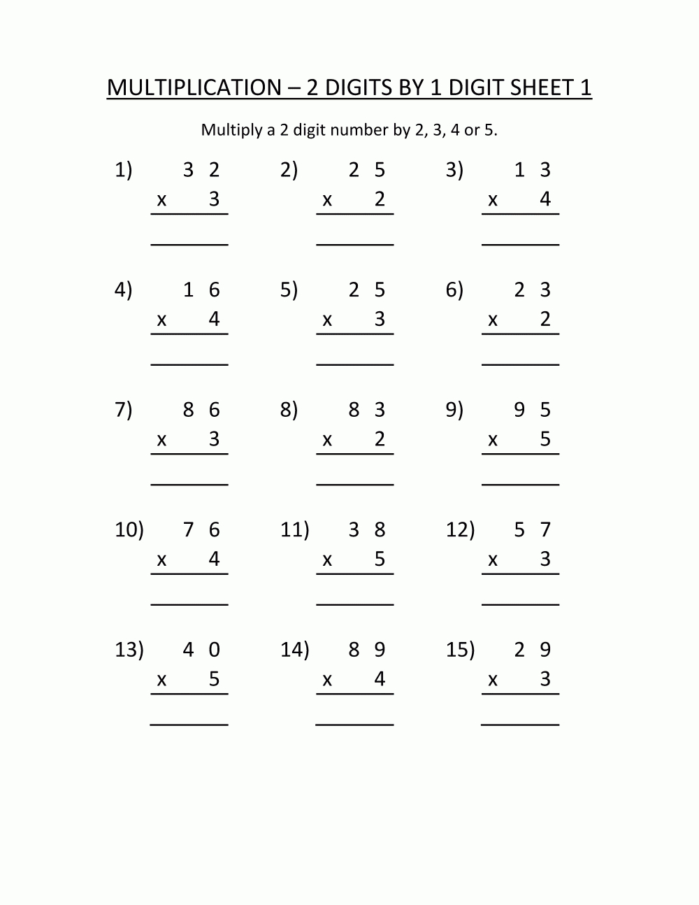 3Rd Grade Multiplication Worksheets - Best Coloring Pages in Worksheets Multiplication Grade 2