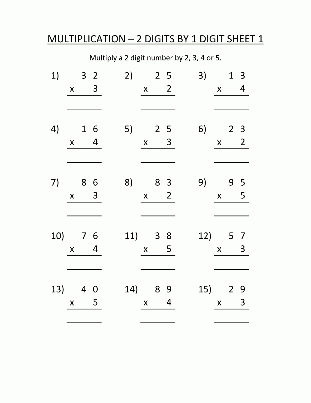 3Rd Grade Multiplication Worksheets - Best Coloring Pages regarding Worksheets Multiplication 2