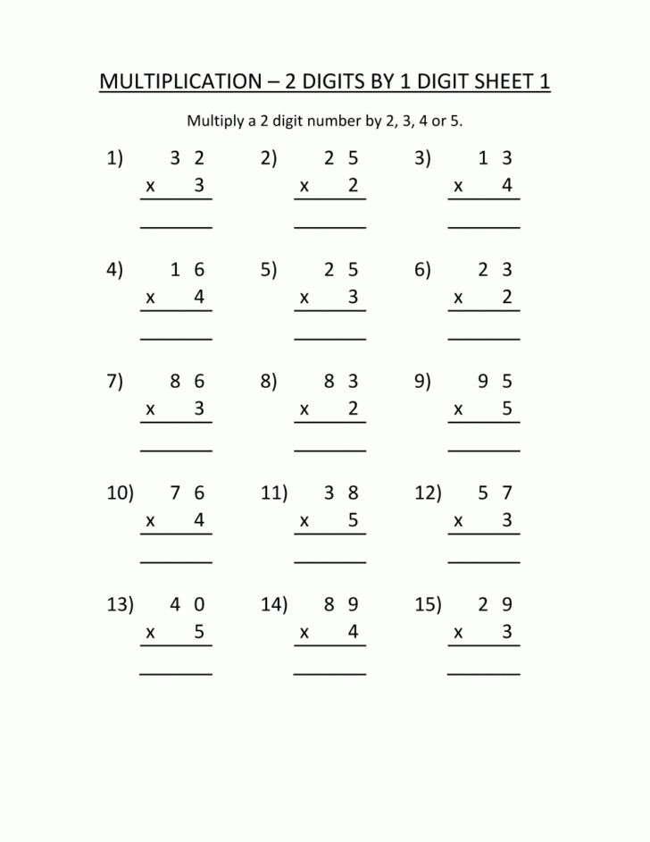 Printable Multiplication By 2