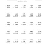 4-Digit Plus 4-Digit Addition With No Regrouping (A) pertaining to Multiplication Worksheets No Carrying