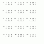 4 Digit Subtraction Worksheets pertaining to Multiplication Worksheets Horizontal