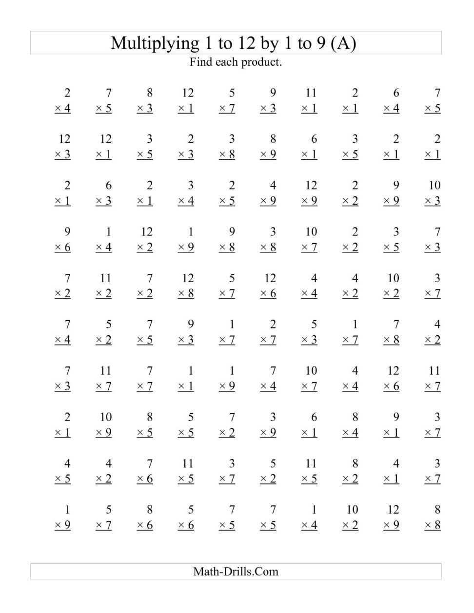 415 Multiplication Free Clipart - 5 regarding Printable Multiplication Timed Tests