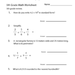 5Th Grade Math Review Worksheet Printable | Math Worksheets Throughout Printable Multiplication Worksheets For 7Th Grade