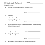 5Th Grade Math Review Worksheet Printable | Math Worksheets throughout Printable Multiplication Worksheets For 7Th Grade