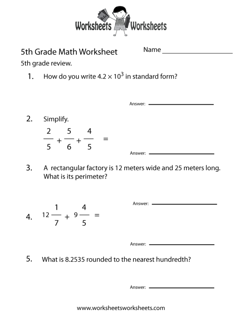 5Th Grade Math Review Worksheet Printable | Math Worksheets Throughout Printable Multiplication Worksheets For 7Th Grade 5Th Grade Math Review Worksheet Printable | Math Worksheets Throughout Printable Multiplication Worksheets For 7Th Grade