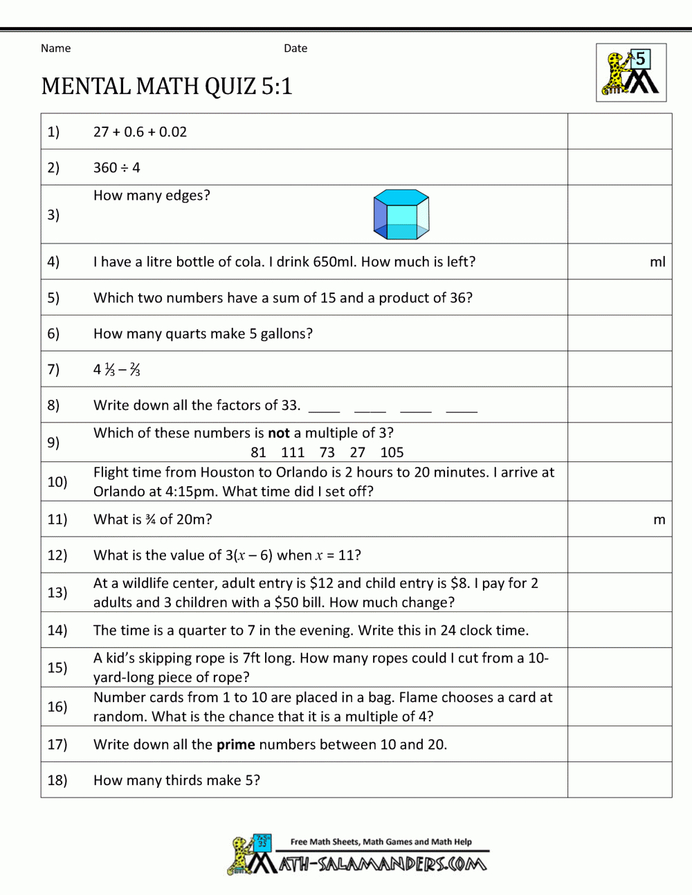 5Th Grade Math Worksheets regarding Printable Grade 5 Multiplication Worksheets