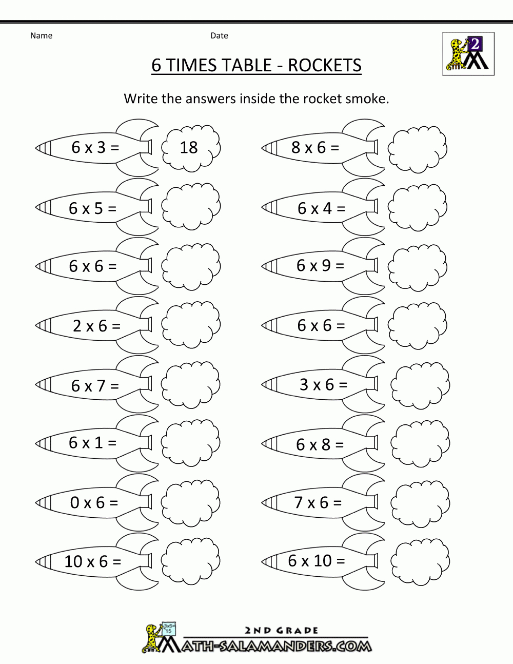 6 Times Table throughout Printable Multiplication Worksheets 6 Times Tables