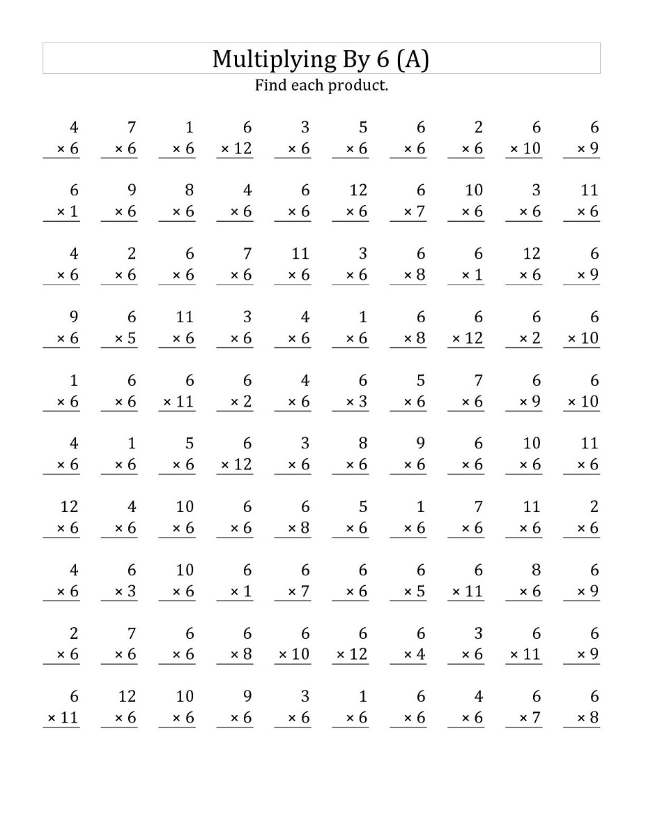 6 Times Table Worksheets To Learn Multiplication | Loving throughout Multiplication Worksheets 6 Times Tables