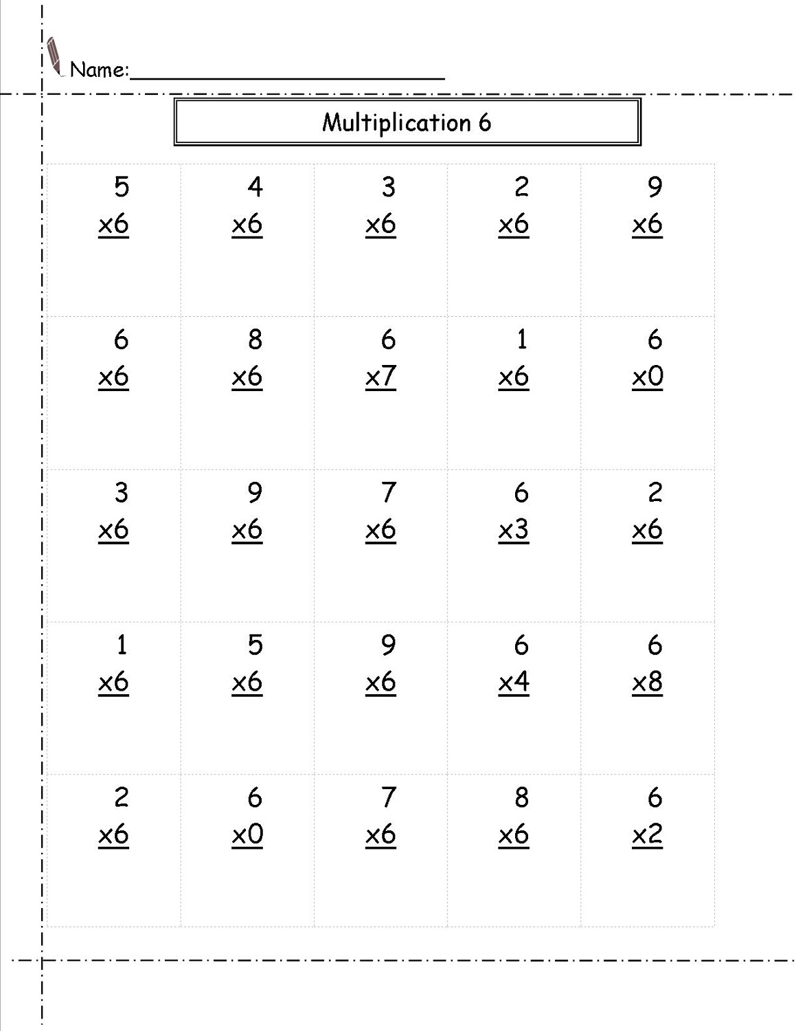 6 Times Table Worksheets To Learn Multiplication | Loving with Printable Multiplication By 6
