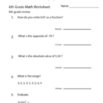 6Th Grade Math Review Worksheet - Free Printable Educational regarding Multiplication Worksheets 6 Grade