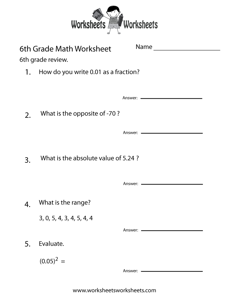 6Th Grade Math Review Worksheet – Free Printable Educational regarding Multiplication Worksheets 6 Grade 6Th Grade Math Review Worksheet - Free Printable Educational regarding Multiplication Worksheets 6 Grade