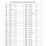 7 Times Table Inside Printable Multiplication Worksheets 7&#039;s And 8&#039;s