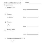 8Th Grade Math Review Worksheet   Free Printable Educational With Multiplication Worksheets 8Th