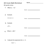 8Th Grade Math Review Worksheet - Free Printable Educational with Multiplication Worksheets 8Th