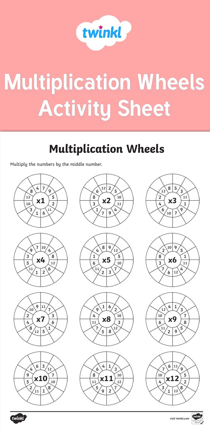 A Worksheet Featuring Multiplication Wheels For Times Tables for Printable Multiplication Wheels