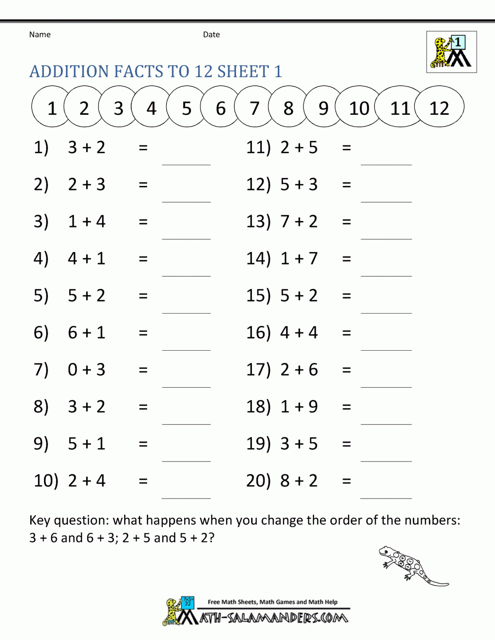 multiplication worksheets up to 20