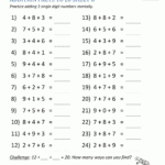 Addition Facts To 20 Worksheets with Printable Multiplication Flash Cards 1-15