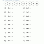 Addition Math Worksheets For Kindergarten Intended For Multiplication Worksheets Up To 10