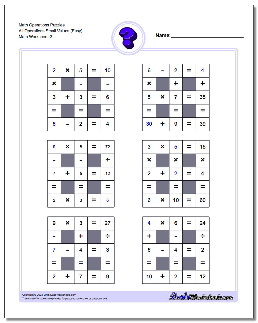 All Operations Logic Puzzles With Missing Values (Small) with regard to Printable Multiplication Puzzles All Operations Logic Puzzles With Missing Values (Small) with regard to Printable Multiplication Puzzles