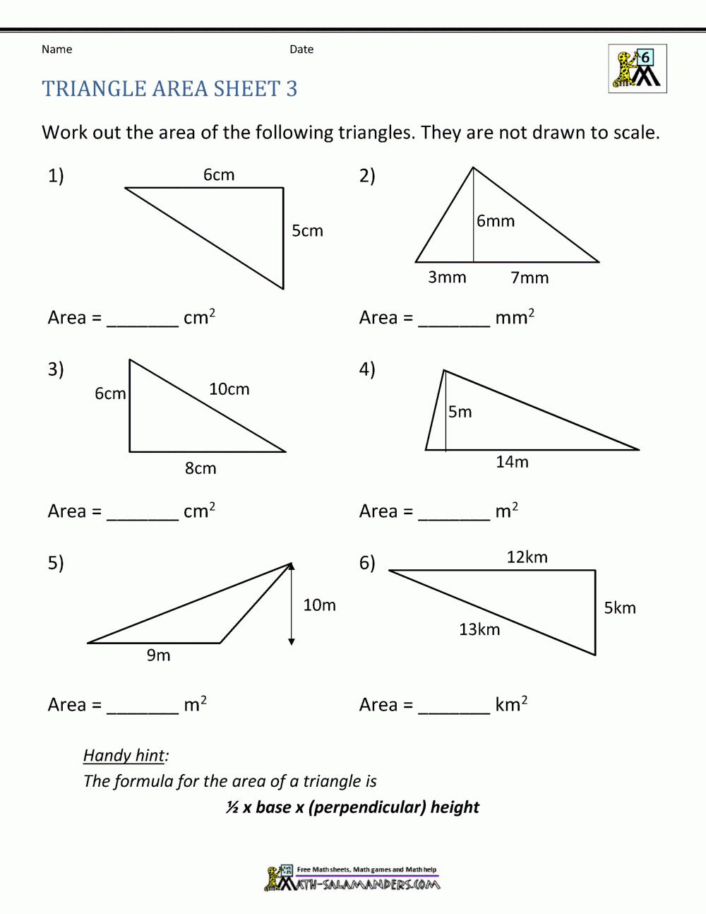 Area Of Right Triangle Worksheets in Printable Multiplication Triangles