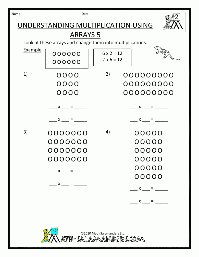 Arrays Sheets (2Nd/3Rd Gr) | Free Printable Multiplication intended for Printable Multiplication Array Worksheets