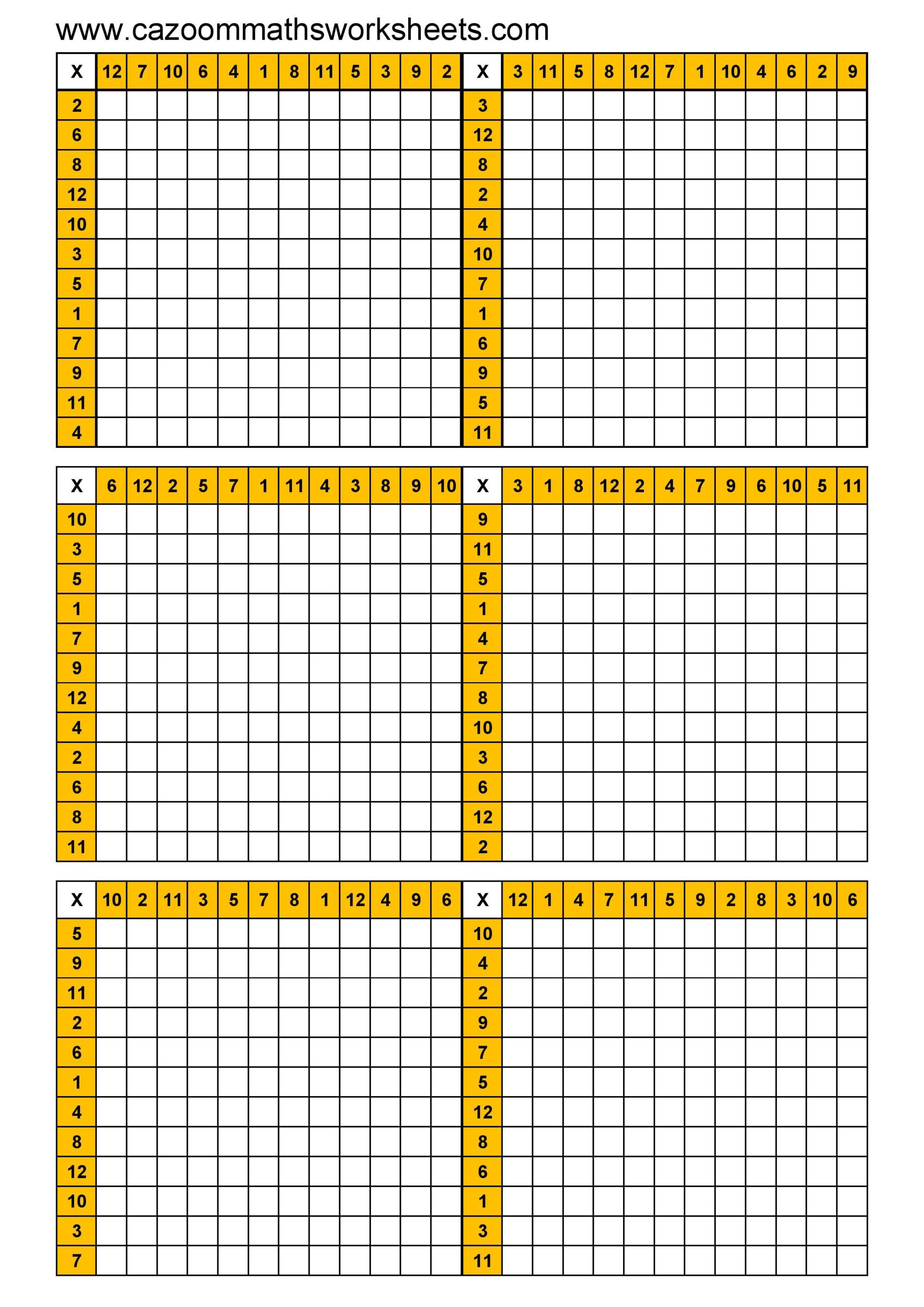Blank Multiplication Table 3Rd Grade | Multiplication Grid pertaining to Printable Empty Multiplication Table
