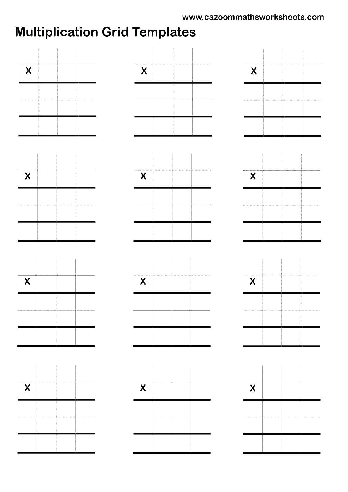 Free Printable Lattice Multiplication Grids PrintableMultiplication