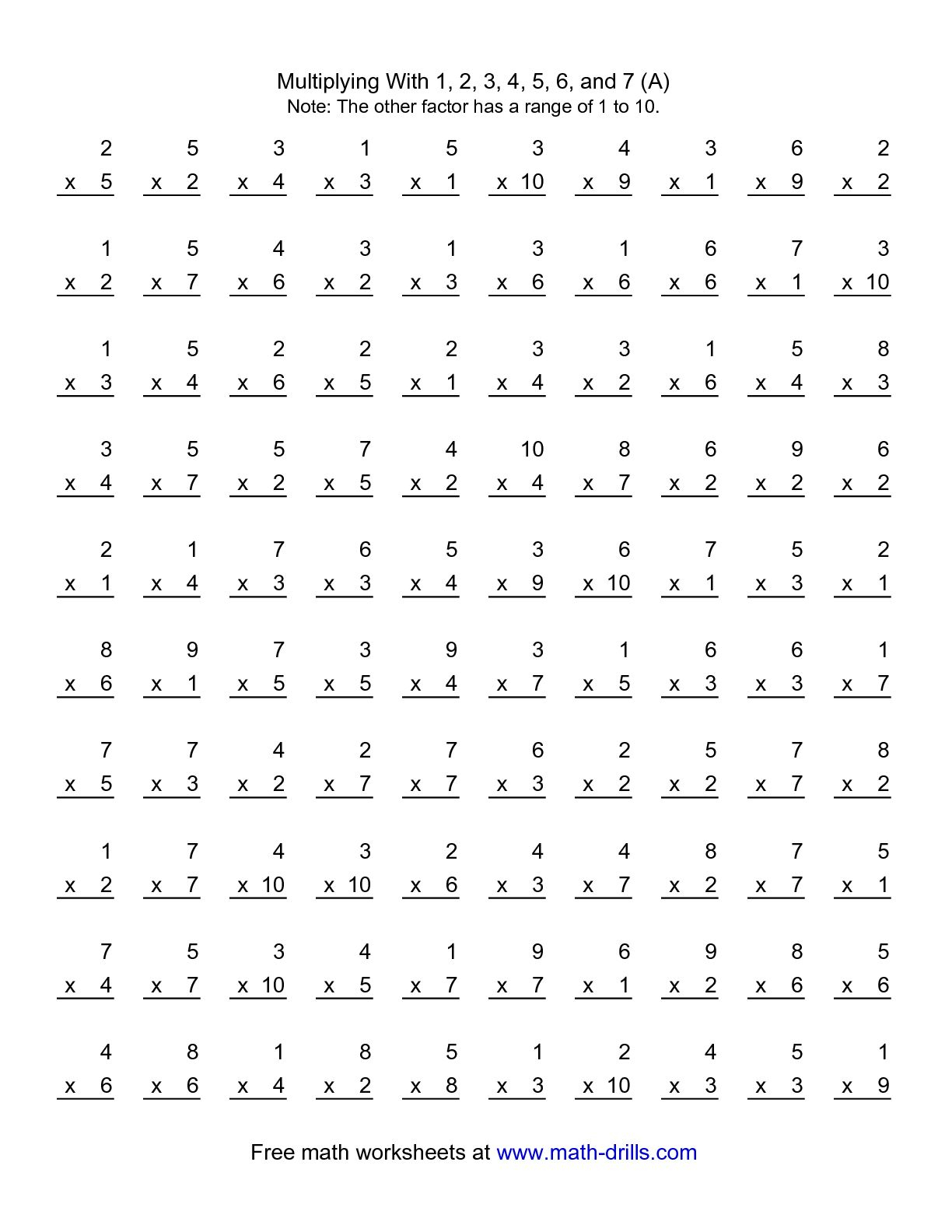 By 7 Multiplication Worksheet | Printable Worksheets And inside Printable Multiplication Sheets 1-12 By 7 Multiplication Worksheet | Printable Worksheets And inside Printable Multiplication Sheets 1-12