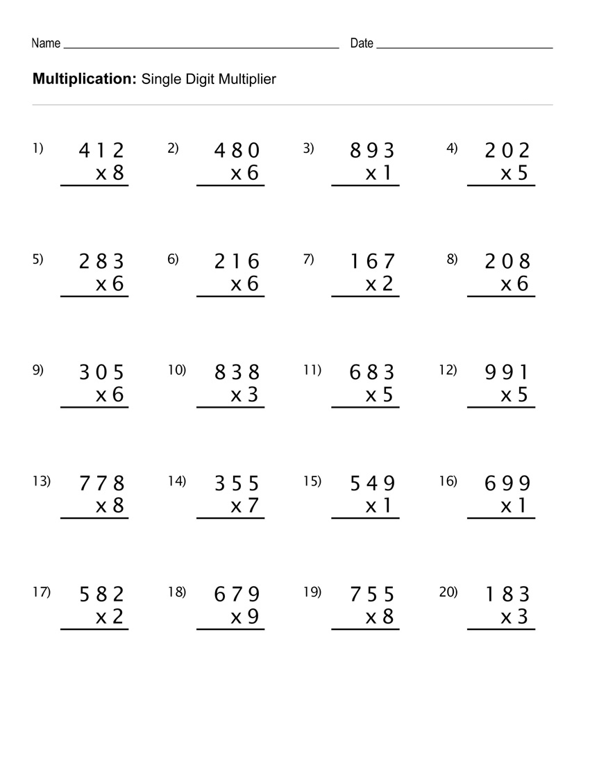 Coloring Book : 40 Remarkable 4Th Grade Multiplication throughout Printable Multiplication Worksheets