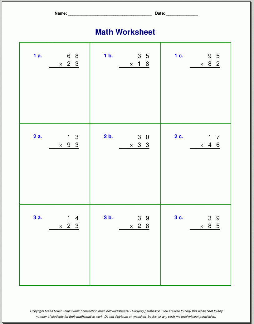 Coloring Book : Coloring Book Gradeation Worksheets 4Th in Printable Long Multiplication Worksheets