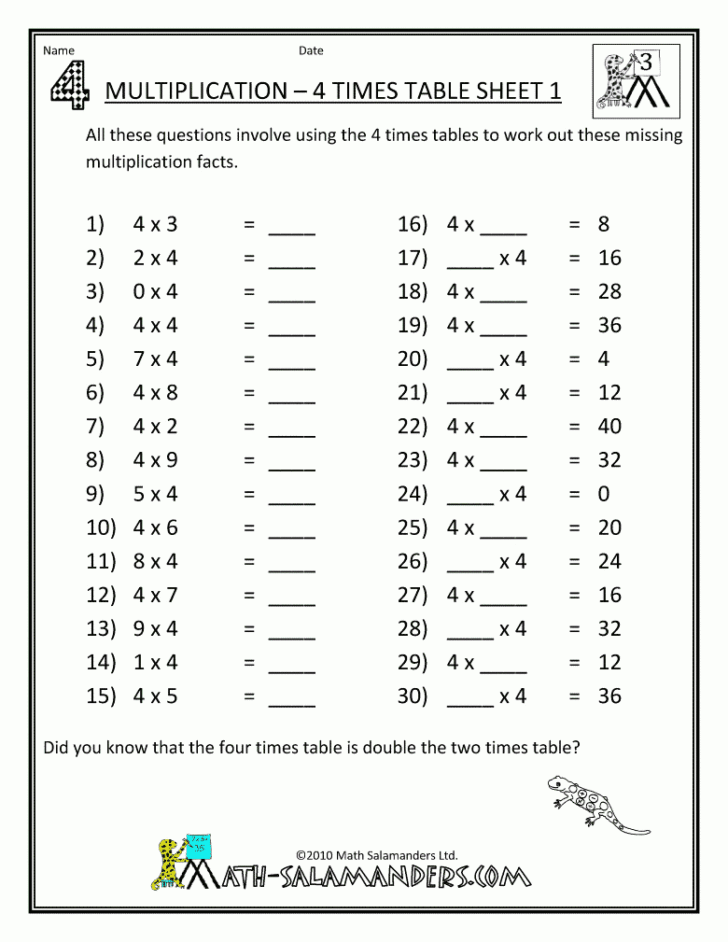 Printable Grade 5 Multiplication Worksheets