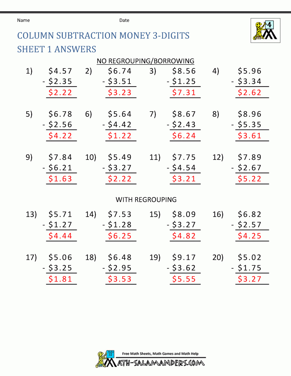 Coloring Book : Math Sheets For 4Th Grade Subtraction inside Printable Multiplication Sheets For 4Th Graders