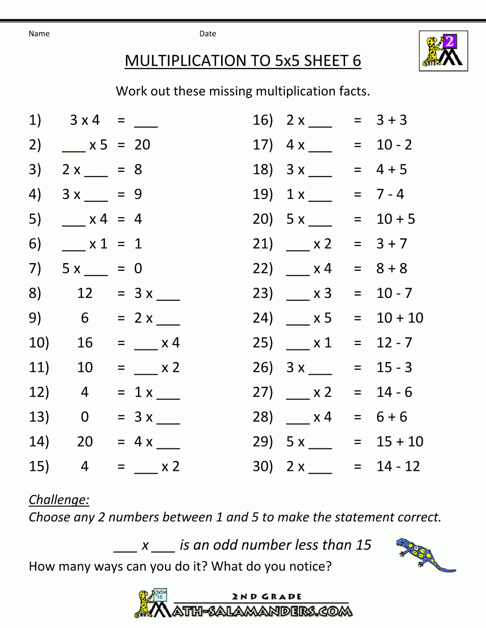 Free Printable Multiplication Quiz Worksheets PrintableMultiplication