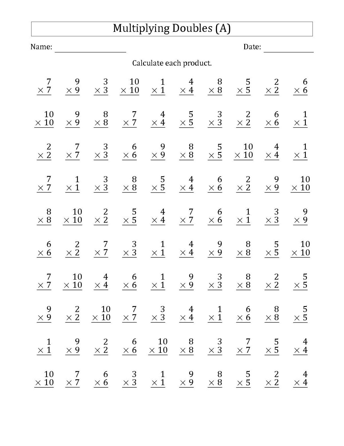 Coloring Book : Sixth Grade Multiplying Doubles Math in Multiplication Worksheets 7 Grade