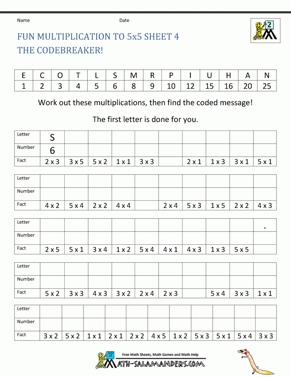 2x2 Multiplication Practice Worksheets