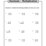 Decimal Division Worksheets Multiplication With Decimals With Worksheets Multiplication Of Decimals
