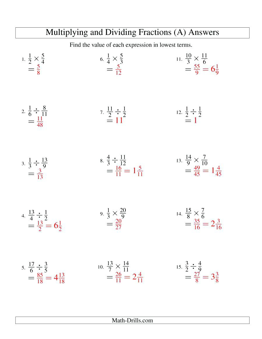 Division Of Fractions Worksheets Download Free Educational in Worksheets On Multiplication And Division For Grade 4