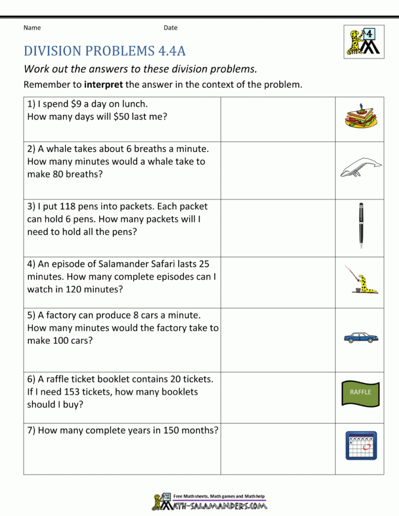  Worksheets On Multiplication And Division For Grade 4 PrintableMultiplication