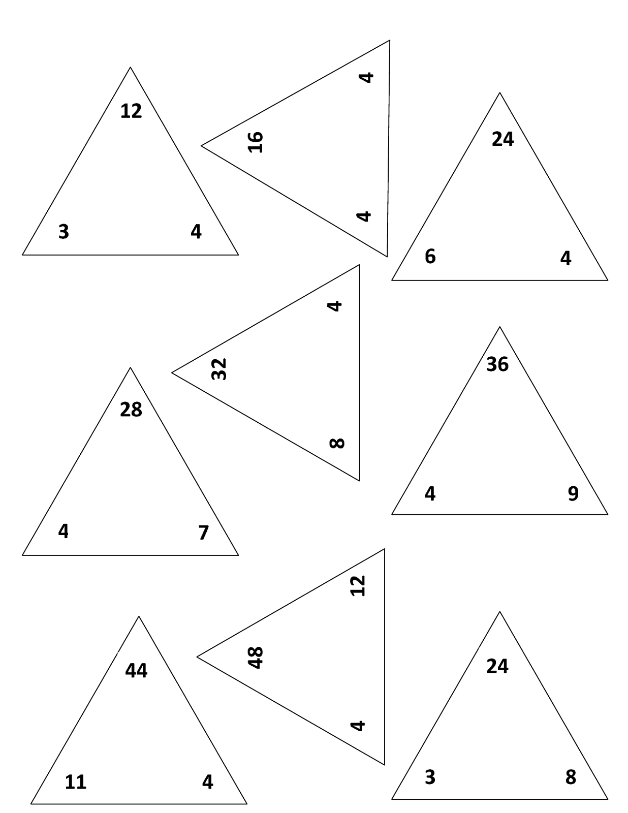 Fact Family Worksheets Printable | Triangle Worksheet, Fact throughout Printable Multiplication Triangles