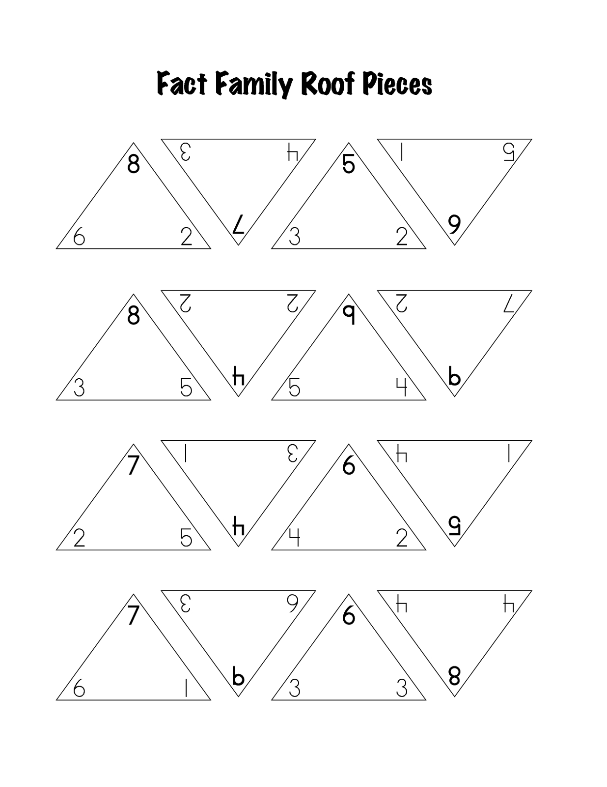 Fact Triangles Worksheet Printable – Printable Shelter in Printable Multiplication Triangles