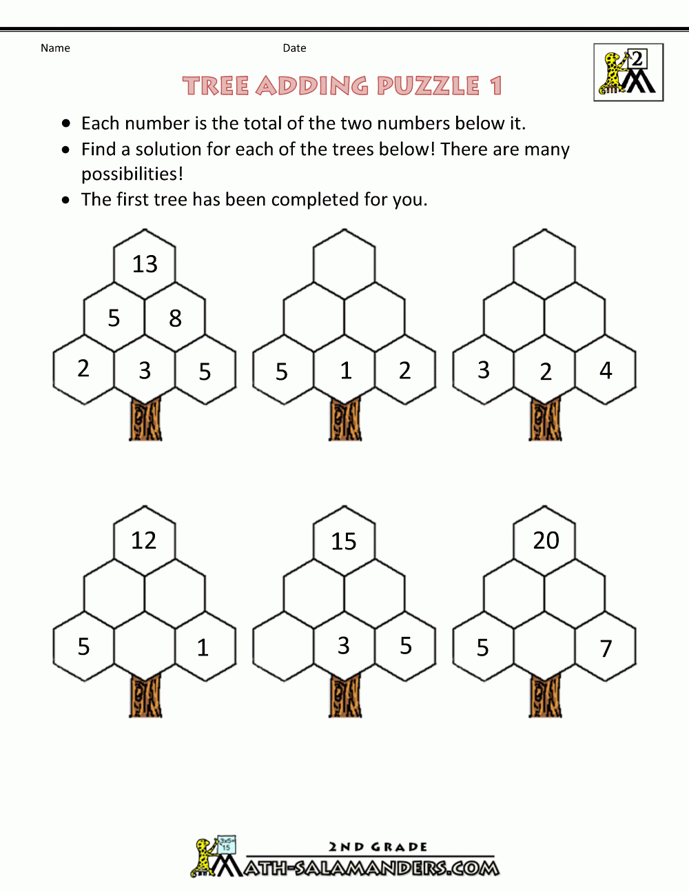 Free Math Puzzles - Addition And Subtraction in Printable Multiplication Puzzles