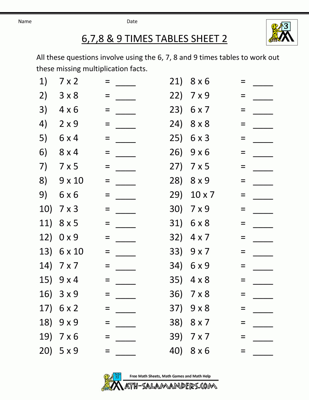 free printable 7 multiplication worksheets