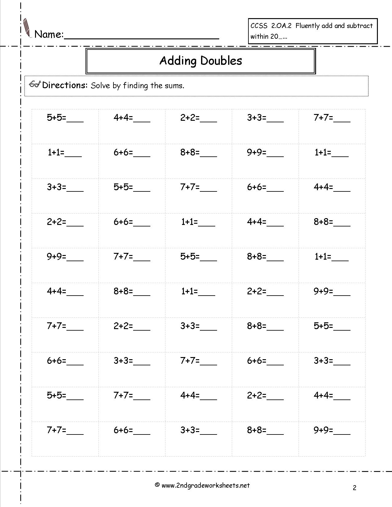 Free Math Worksheets And Printouts for Printable Multiplication Worksheets 2Nd Grade